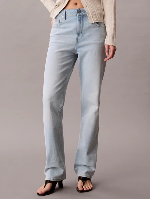 Spodnie Calvin Klein HIGH RISE STRAIGHT L