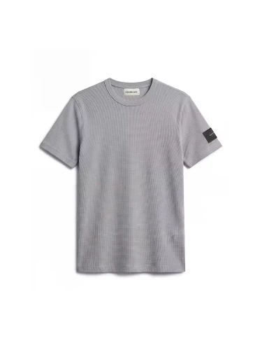 Koszulka Calvin Klein SS WAFFLE BADGE CREW STEEL