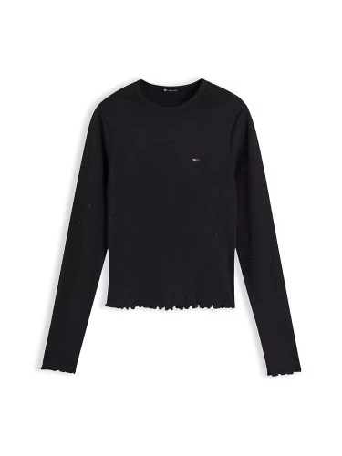 Bluzka Tommy Jeans TJW SLIM SH PARTY RIB LS
