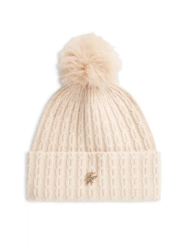 Czapka Tommy Hilfiger TH SCRIPT CABLE POM